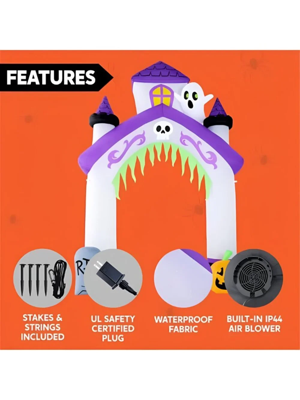 10FT Tall Halloween Inflatables Giant Haunted House Castle Archway